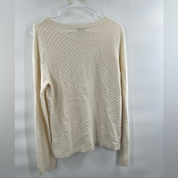 Talbots cream wool blend sweater long sleeve L - Picture 5 of 6